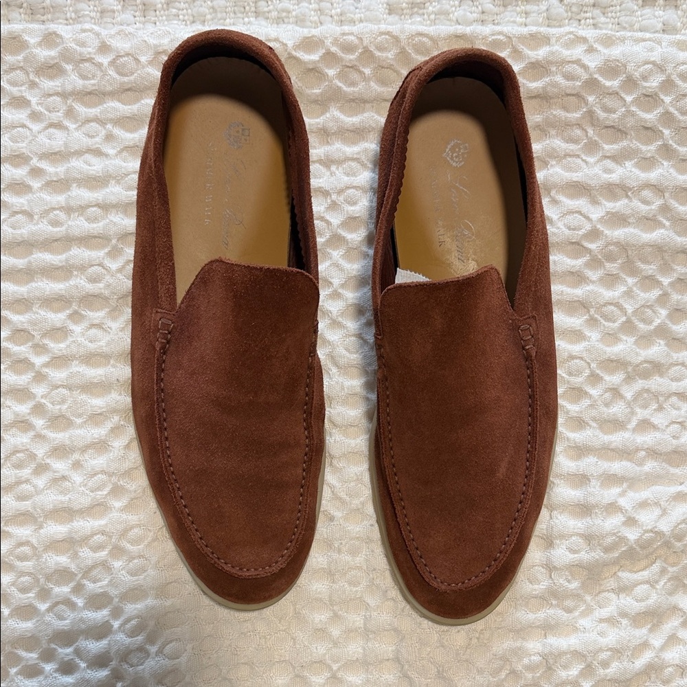 Loro Piana Rich Brown Suede Loafers